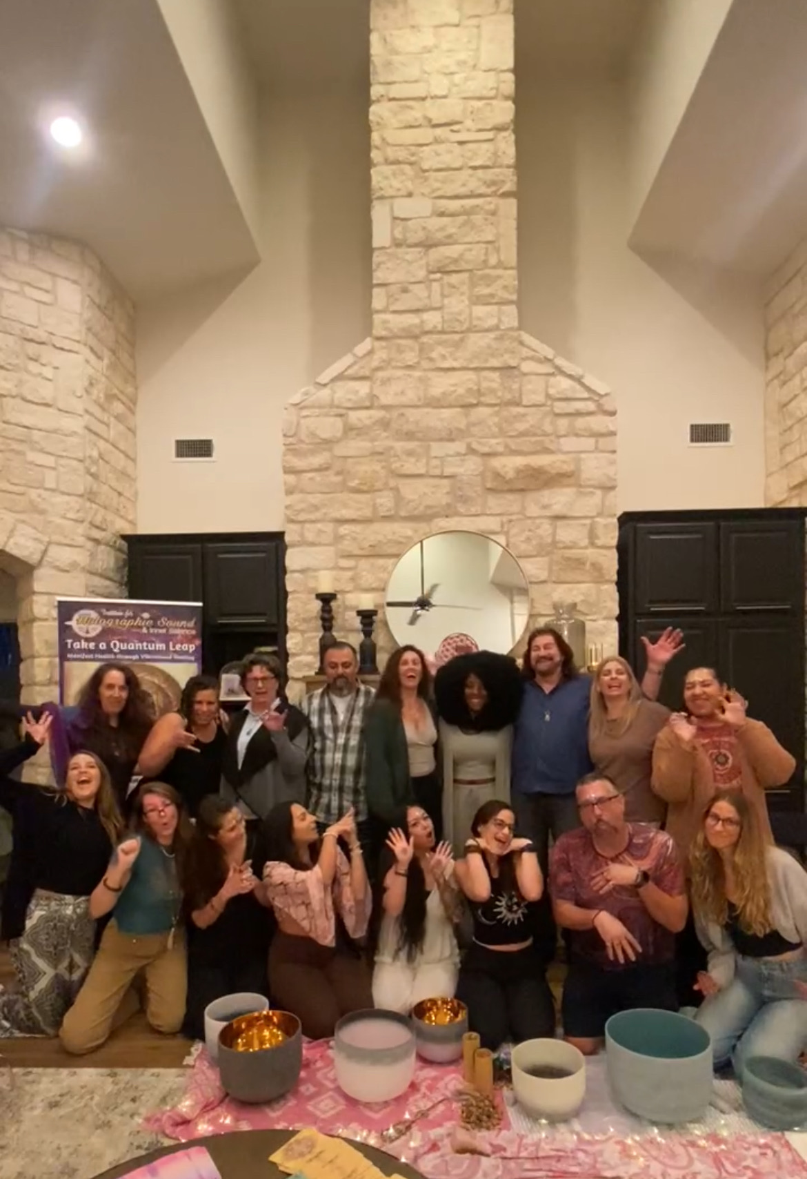Dr. Paul Hubbert and participants gathered after a sound session